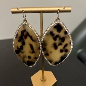 Elegant Tortoise Shell Drop Earrings